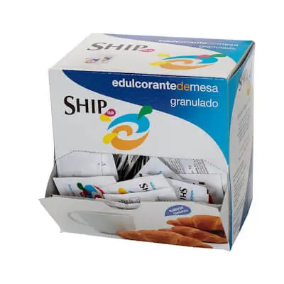 Caja de edulcorante en sobres individuales